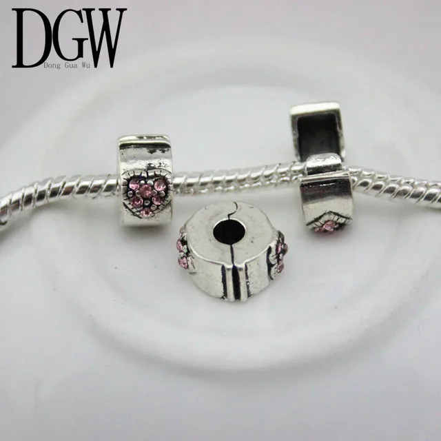 Dgw 1pc Free Shipping Fits Pandora Charms Bracelets Safety Bead Clip Dgw 1pc Free Shipping Fits Pandora Charms Bracelets Safety Bead Clip Stopper Star Pattern European Charm