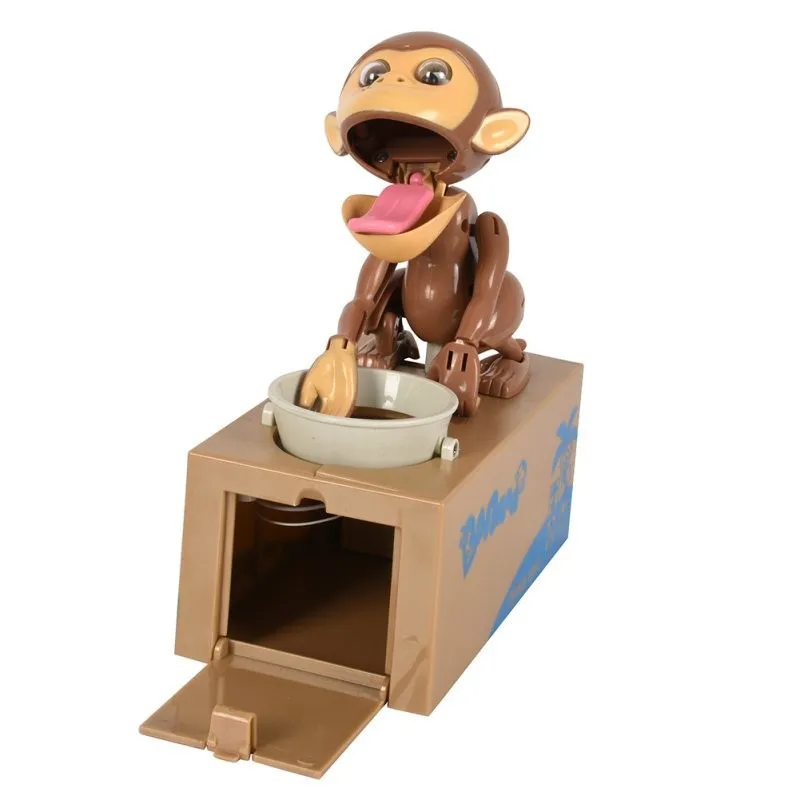 1 шт. без батареи электронный накопительный горшок коробка Милая Автоматизированная обезьяна красть монета копилка для детей подарок на день рождения