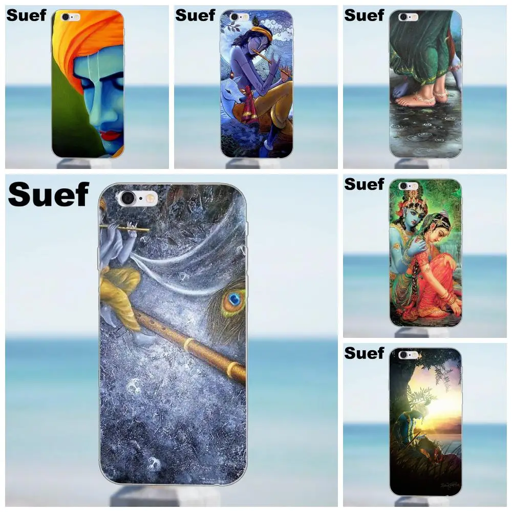 Suef Krishna Art TPU мобильный чехол для iPhone 4 4S 5 5S 5C SE 6 6S 7 8 Plus X Samsung Galaxy A3 A5 J1 J3 J5 J7 2016 2017|for