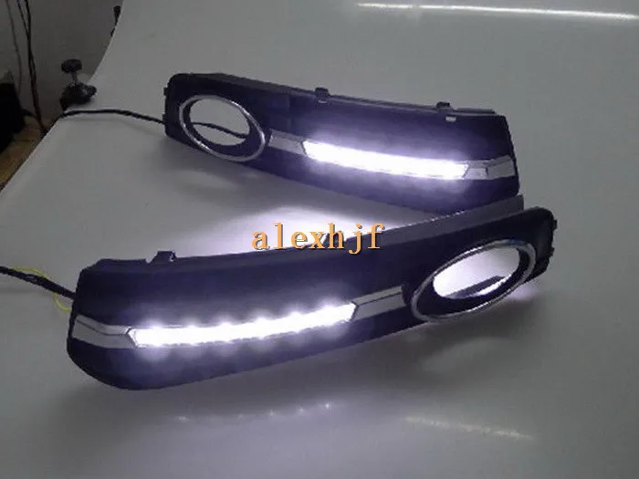 

July King LED Daytime Running Lights DRL With Fog Lamp Cover, LED Fog Lamp Case for Audi A4L 2009~2012 1:1 Replacement ,B-type