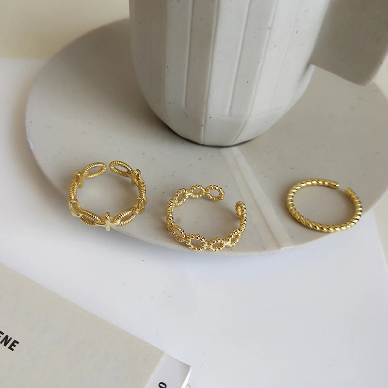 Peri'sBox регулируемые витые штабелируемые кольца для женщин 925 пробы Серебряного Бисера Крест Круг кольца персонализированные начальные кольца
