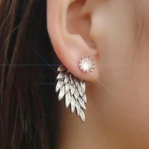 

Women's Angel Wings Rhinestone Inlaid Alloy Ear Studs Party Jewelry Earrings earings fashion jewelry 2019