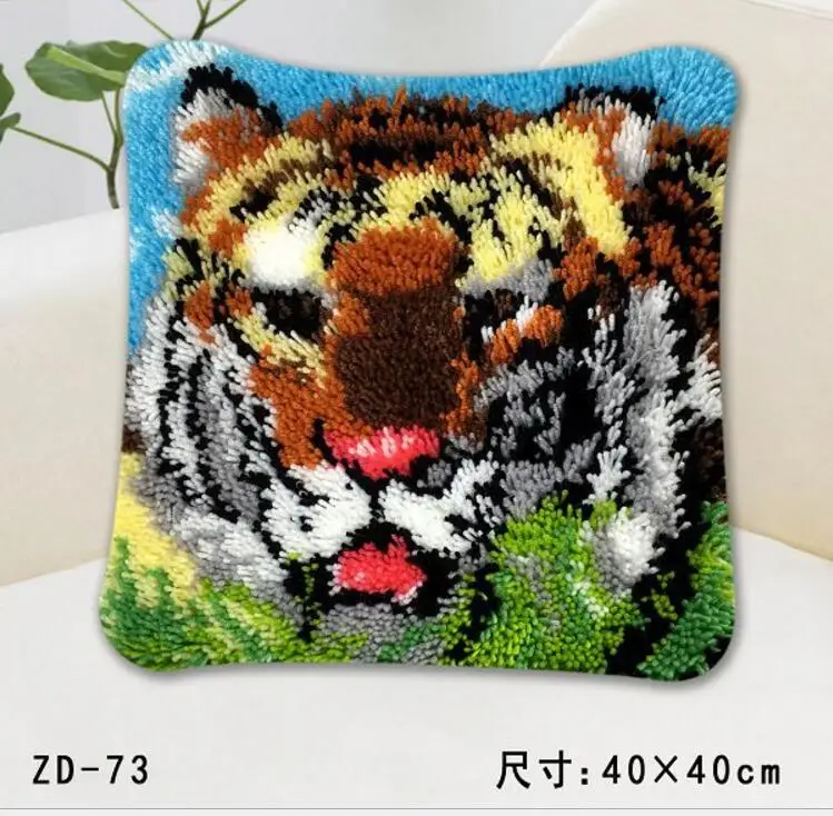 DIY Ковры вышитые карабин подушки/каблуки/шерсть/крючок Вышивка крестом/подушка мультфильм животных тигра