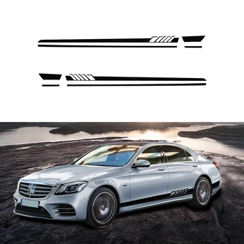 

2X Car-Styling Stickers Side Door Reflective Sticker personality For Mercedes Benz C E series W204 W205 W212 W211 CLA GLC GLA ML