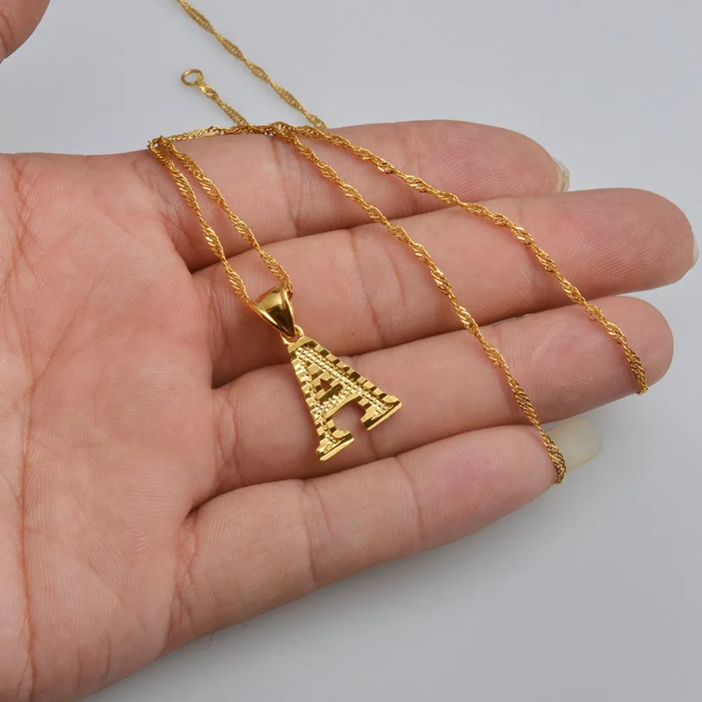 Anniyo, ожерелья с маленькими буквами для женщин/девочек, золотой цвет, начальная подвеска, тонкая цепочка, английские буквы, ювелирные изделия, альфабе, подарок#058002