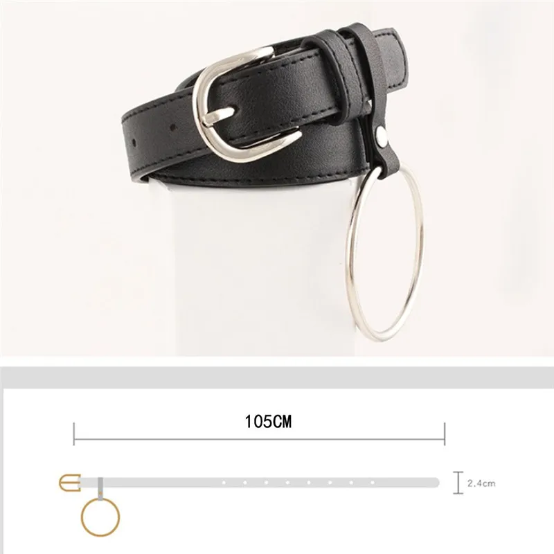 Fashion Women Vintage Geometry Accessorie Pendant Thin Leisure Leather Belt for Women Fashion Accessory 40FE0716