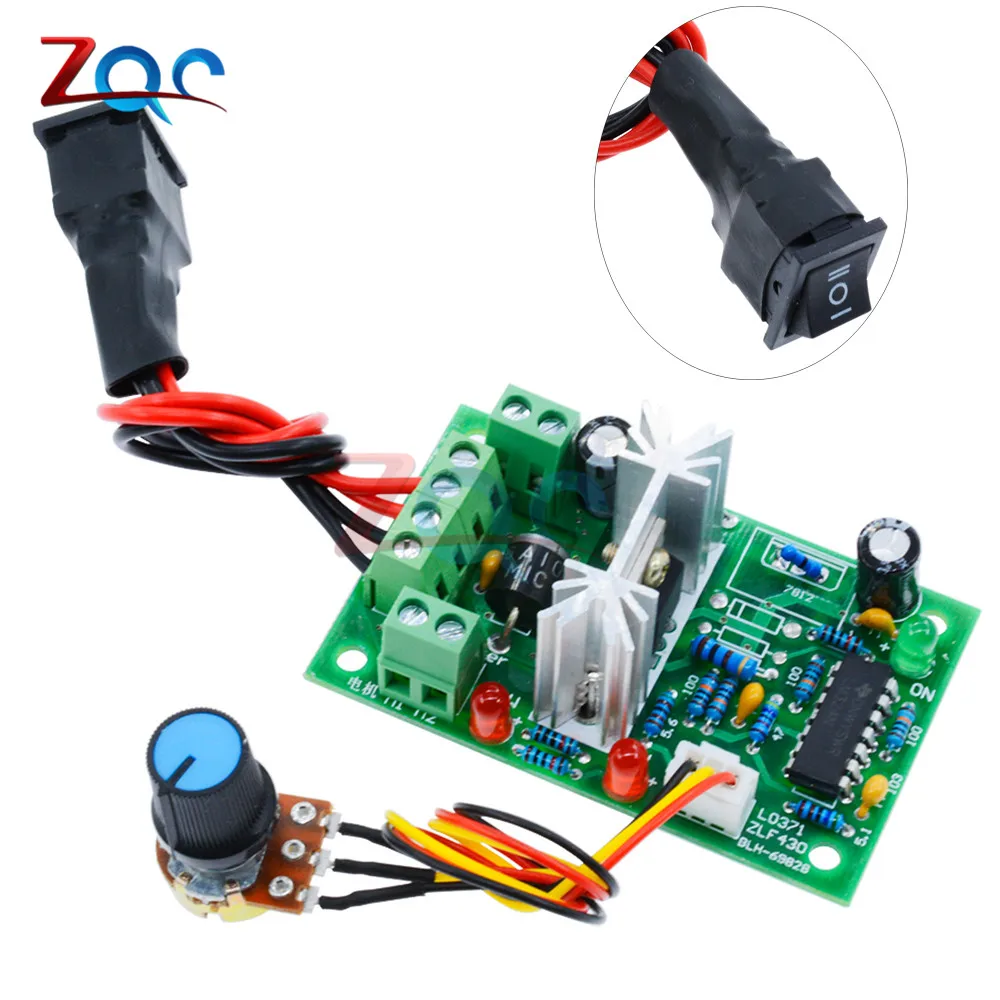 6-30V DC Motor Speed Controller Reversible PWM Control Forward Reverse Switch M 