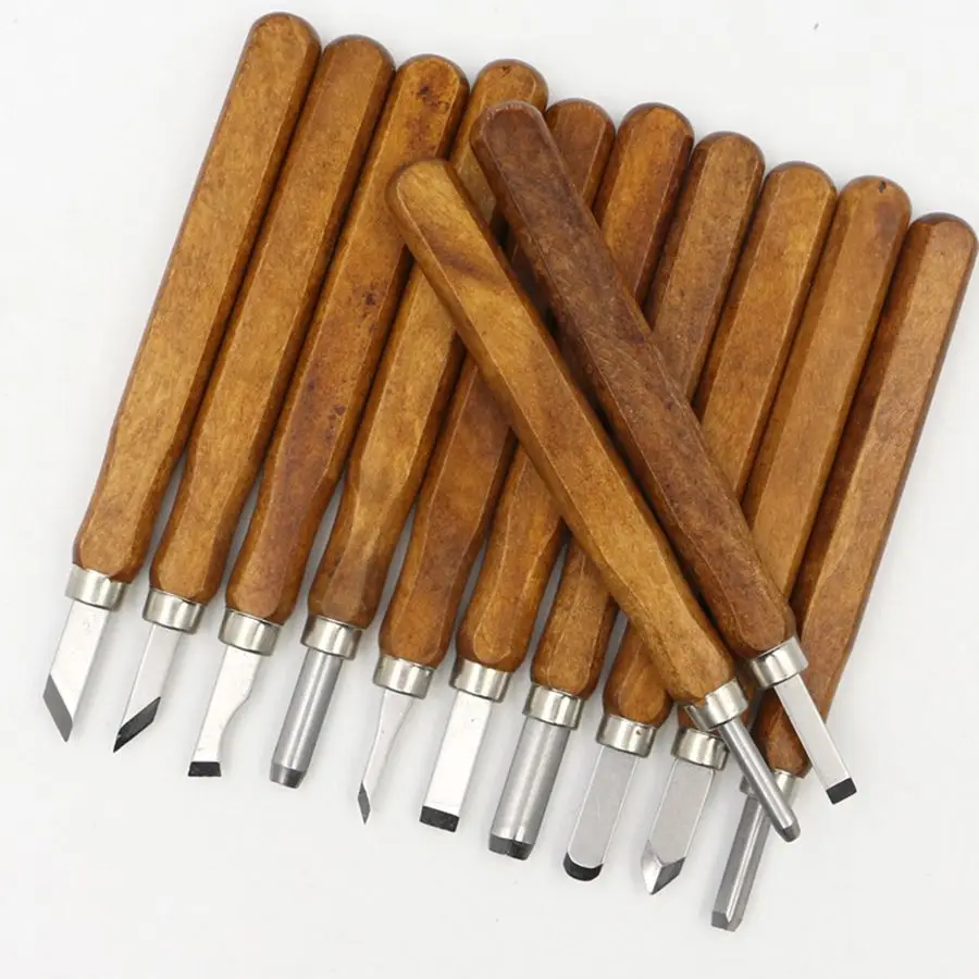 

12Pcs Wood Carving Knife DIY Woodcarving Tool Set Multi-Specification Hand-Carved Chisels Set With Portable Hand Tool Set