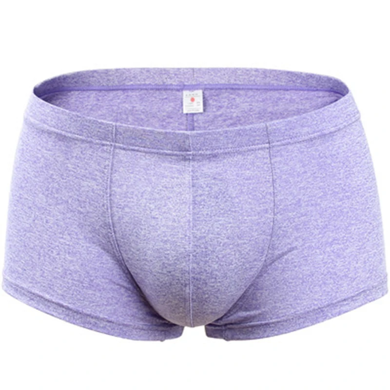 

DEWVKV Cotton Underwear Men's Briefs Breathable Soft Comfortable U Pouch Solid Gray Pink Blue Purple Size L XL XXL Hot Sale ZC