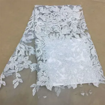 

African Lace Fabric 2018 High Quality Lace French Net Bridal Lace Fabric Nigerian Embroidery Tulle Mesh Lace Material H535-2