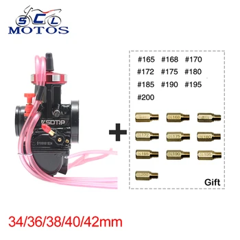 

Sclmotos- PWK 34 36 38 40 42mm Keihi Carburetor with Main Jet 2T 4T Motorcycle Scooter UTV ATV KTM Dit Bike 250CC-450CC Racing