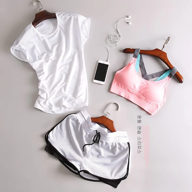 

3 PCS Set Women's Yoga Suit Fitness Clothing Sportwear Gym Clothing for Women Female Workout Sports Clothes Athletic Running