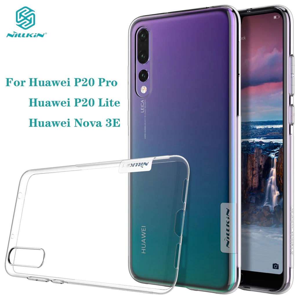 

For Huawei P20 Pro Case P20 Lite Nova 3E Cover Nillkin Nature Transparent Clear Soft Silicon TPU Back Cover for Huawei P20 Pro