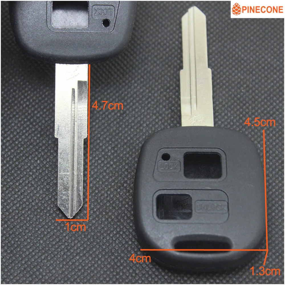 

PINECONE for FAW Vita Xiali N5 WeiZhi Vizhi Car Key Case 2 Buttons Uncut Blade Replace Remote Key Shell Casing Fob