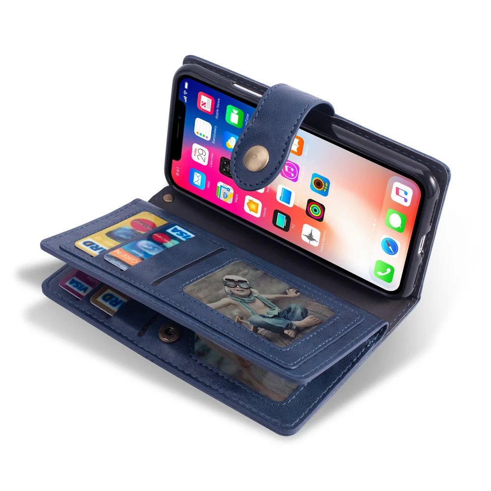 Чехол-кошелек с ремешком для телефона, чехол s для iPhone XR X XS Max, роскошный кожаный чехол для iPhone 7, 8, 6, 6S Plus, чехол из ТПУ