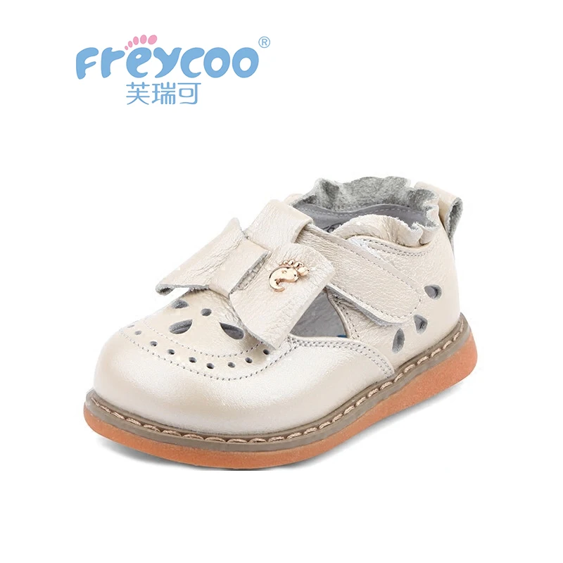 

Freycoo 2019 New Summer Kids Shoes Baby Toddler For Girls Cowskin Genuine Leather Children Shoes For Spring8115