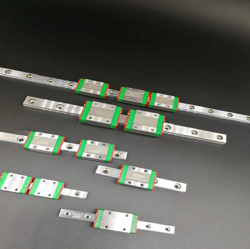 2pcs Original Hiwin linear guide rail MGN7-L 100mm/200mm/300mm/400mm/500mm+4pcs MGN7C Mini blocks for CNC router 3d pritner