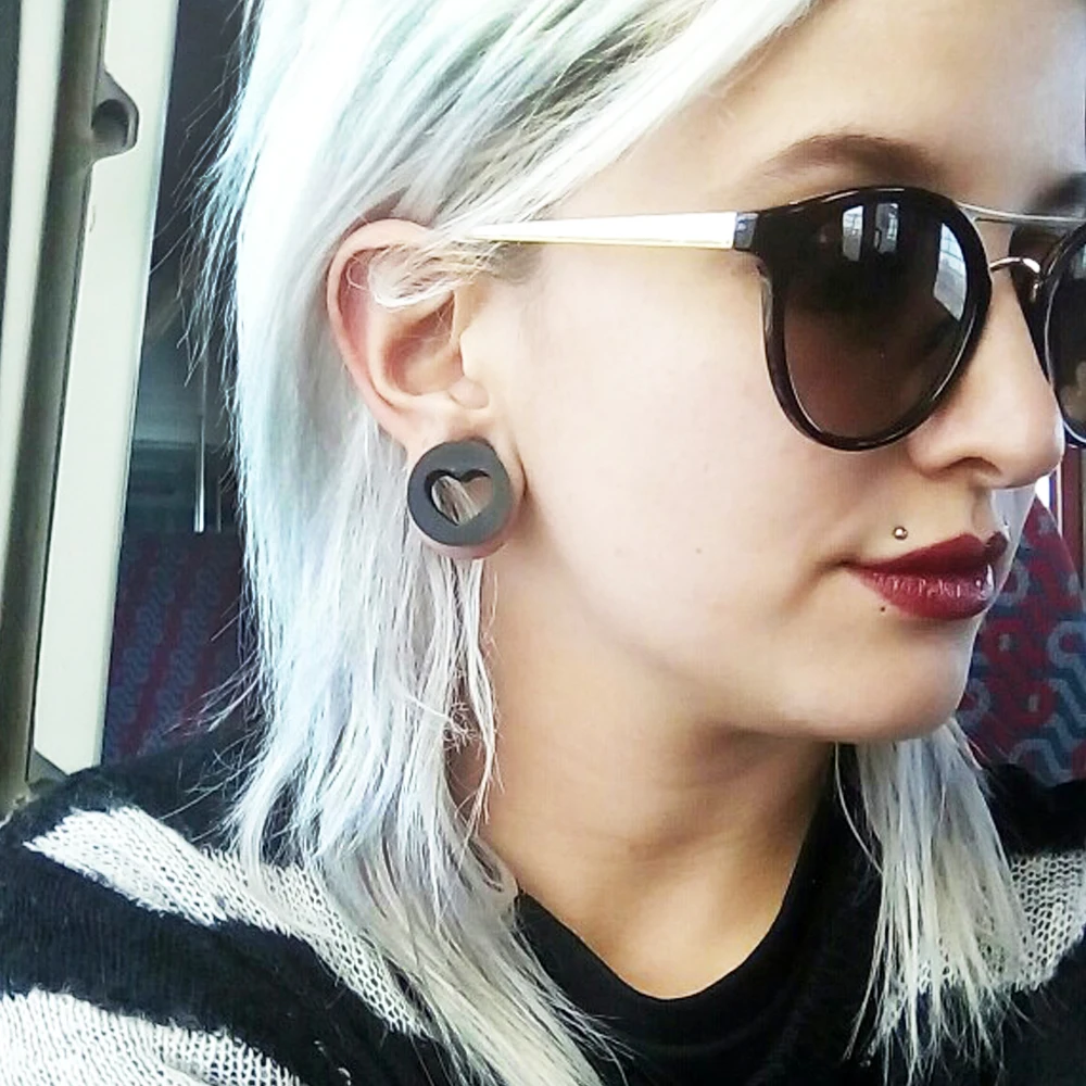 PAIR Silicone Flexible Ear Flesh Tunnel Solft Gauge Plugs Piercing Stretcher Expander Hollow Ear Skin Earrings Expander Jewelry