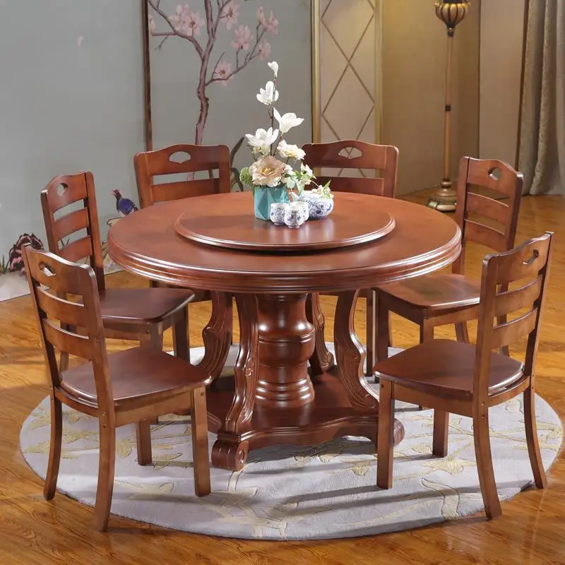 Escrivaninha Room Juego Tafel De Jantar Dinning Set Yemek Masasi Vintage Wooden Round Tablo Desk Mesa Comedor Dining Table