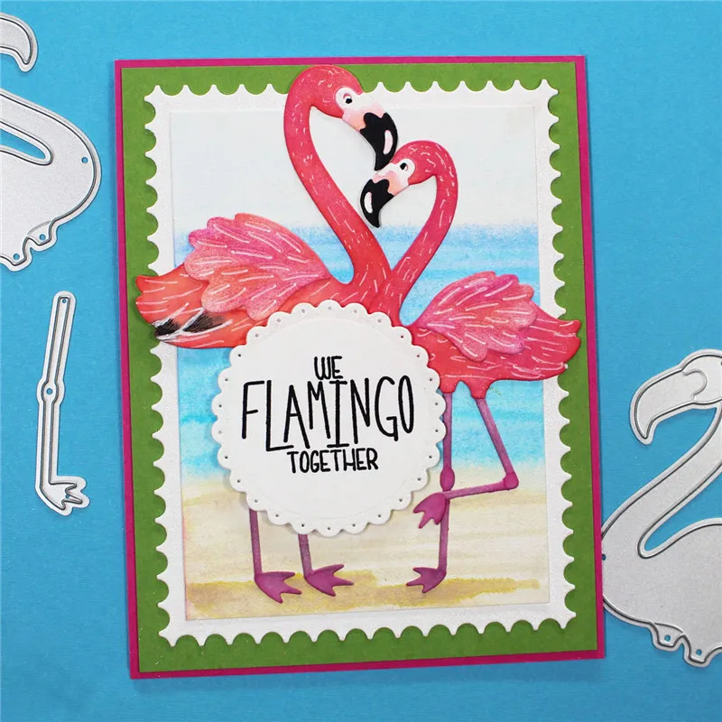 

YaMinSanNiO Flamingos Bird Metal Cutting Dies New 2019 Animals Dies Scrapbooking for Card Making Paper Embossing Stencil Craft