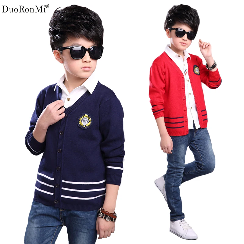 DuoRonMi New Fashion Boys Cardigan Sweaters Casual Baby Boys Jackets