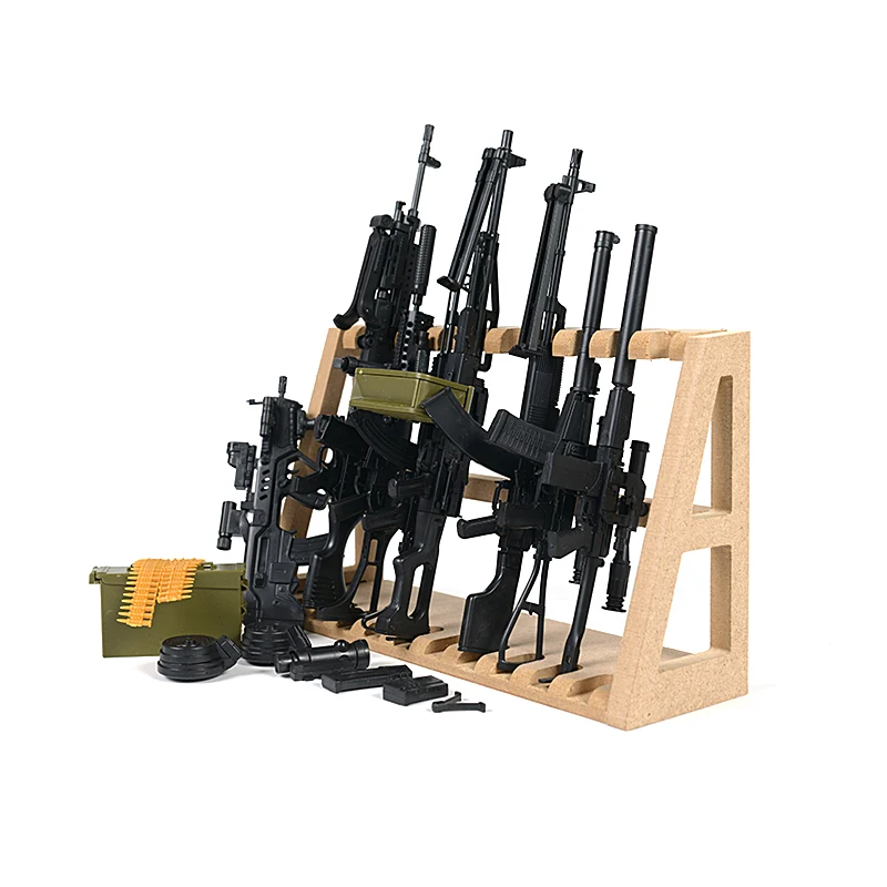 

1/6 Scale 12" Gun Set & Display Rack Military SWAT Police Gun Weapons Pack Army Soldiers Building Blocks Brick Arms M134 Gatling