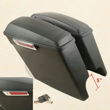 

Motorcycle 5" Stretched Extended Hard Saddlebags Saddle bags For Harley Touring Road Glide Electra Glide Road King 2014-2020