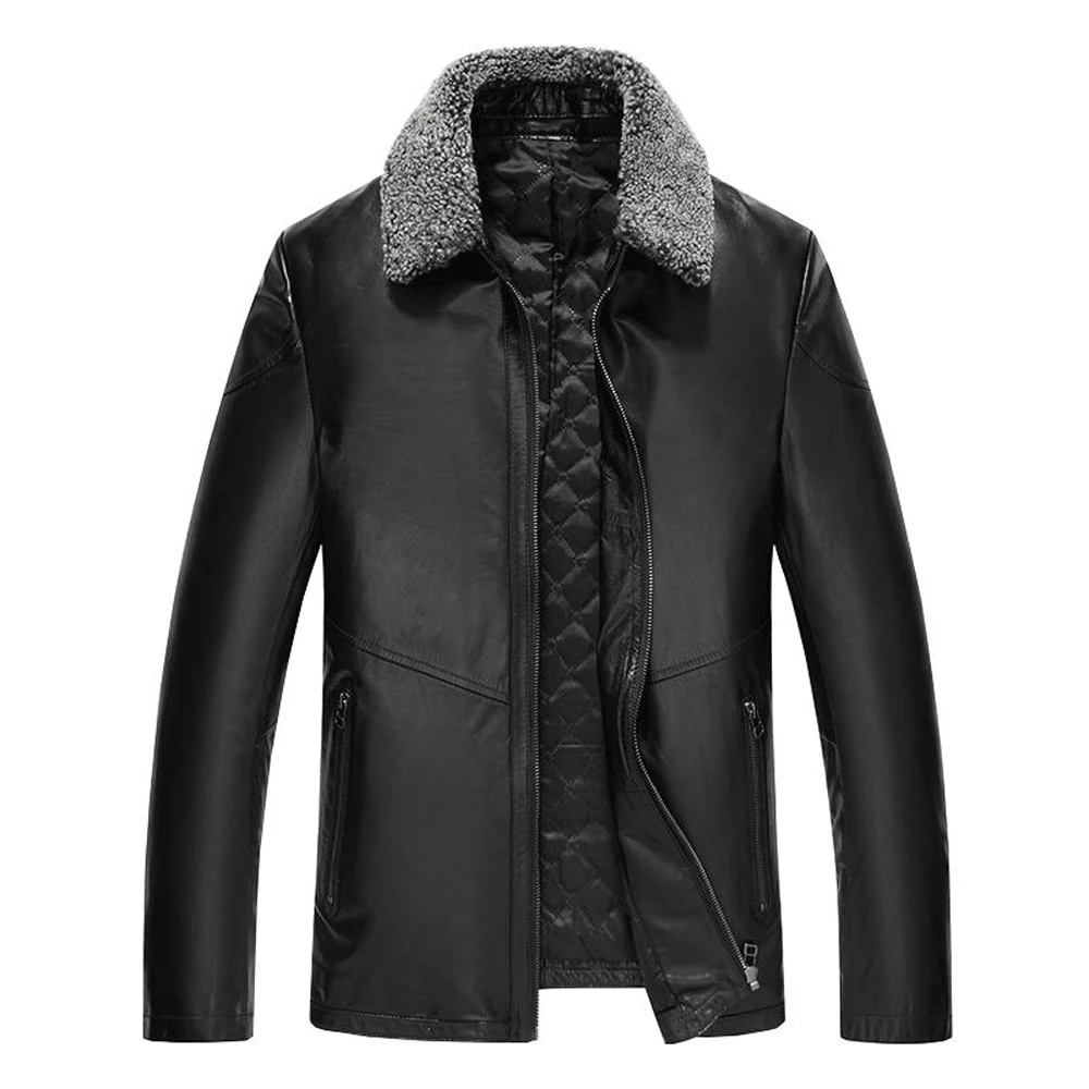Buy Cotton Inside Goat skin Leather Shell Jacket Men