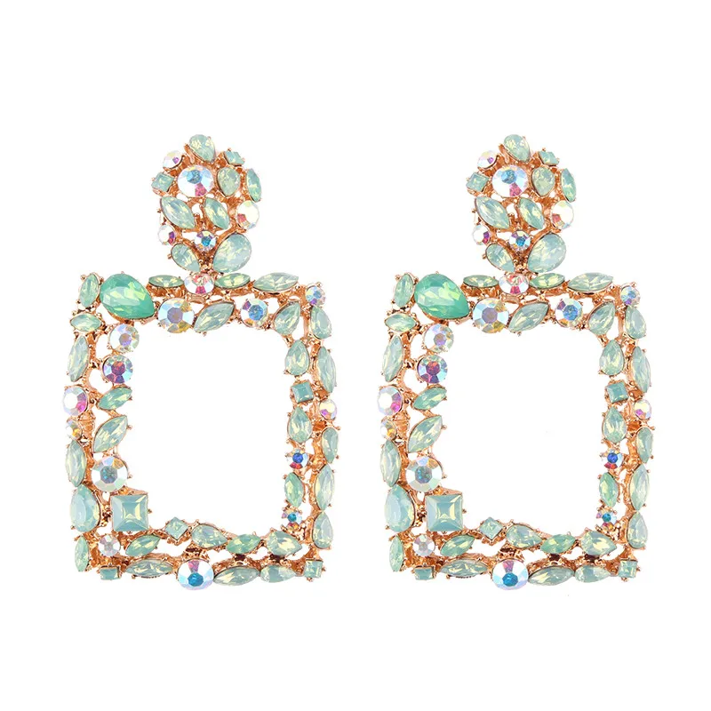 Vedawas ZA новые Винтажные висячие серьги с кристаллами для женщин богемные квадратные большие массивные висячие серьги ювелирное изделие подарок для сестры