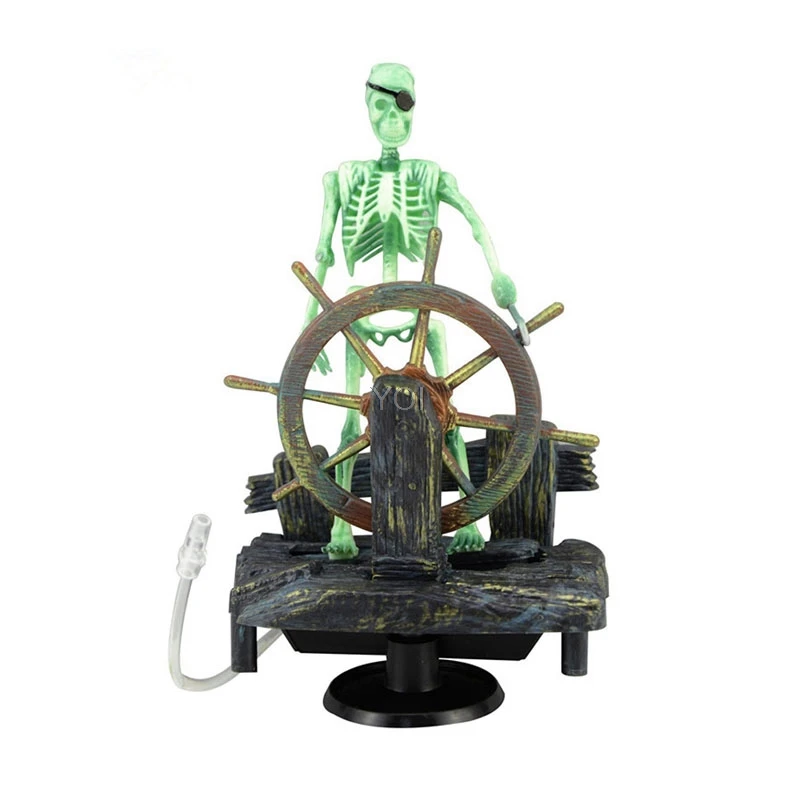 

Action-Aquarium Ornament Skeleton Pirate Captain Fish Tank Landscape Decoration New