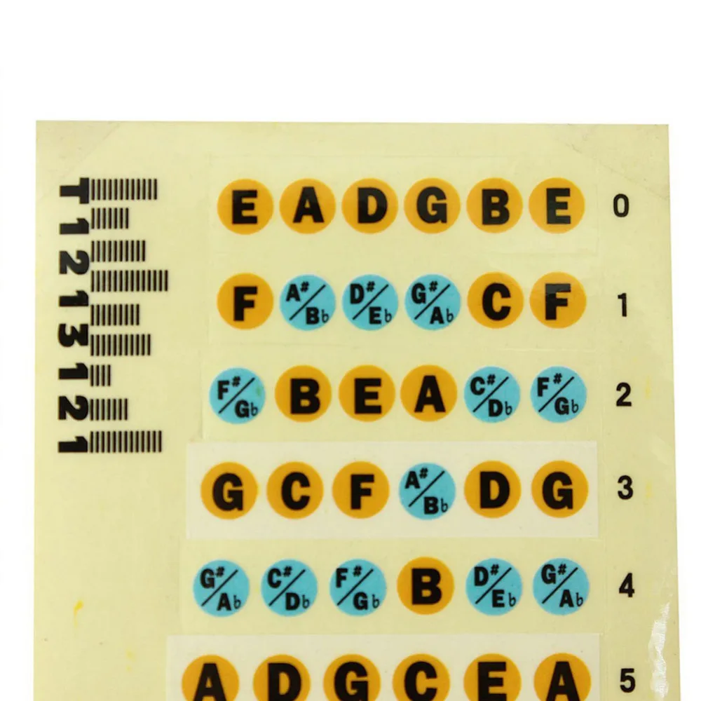 6 String Guitar Scale Sticker Learn Guitar Part Accessories Guitar