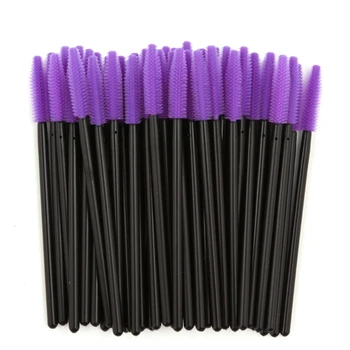 

50pcs Silicone Disposable Mini Makeup Mascara Eyelash Brushes Wands Extention Women Cosmetic Tool Eyelash Brushes