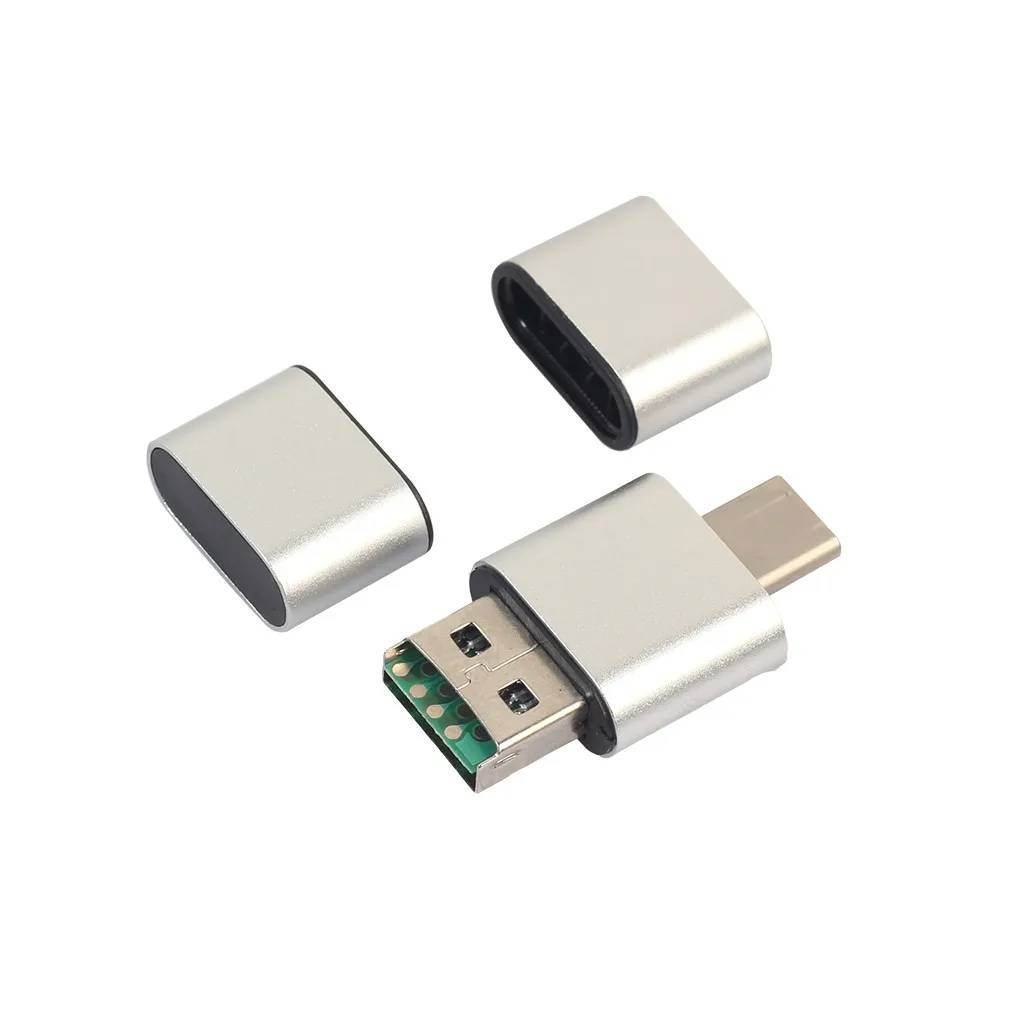 Портативный мини 2-в-1 микро TF карты ReaderType C до USB 2,0 Micro SD TF Card Reader адаптер