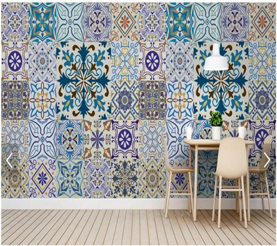 Custom retro papel DE parede bohemian tile murals for living room bedroom sofa background wall decoration wallpaper | Обустройство