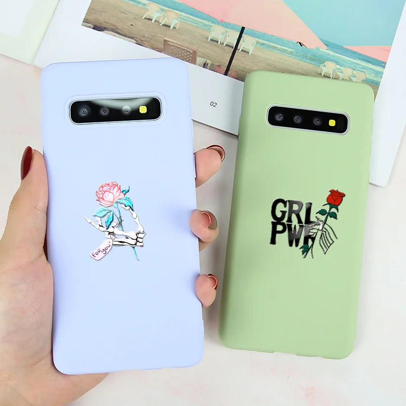 Чехол для Samsung Galaxy S8 S9 S10 Plus Lite E S10E резиновый силиконовый чехол телефона из ТПУ
