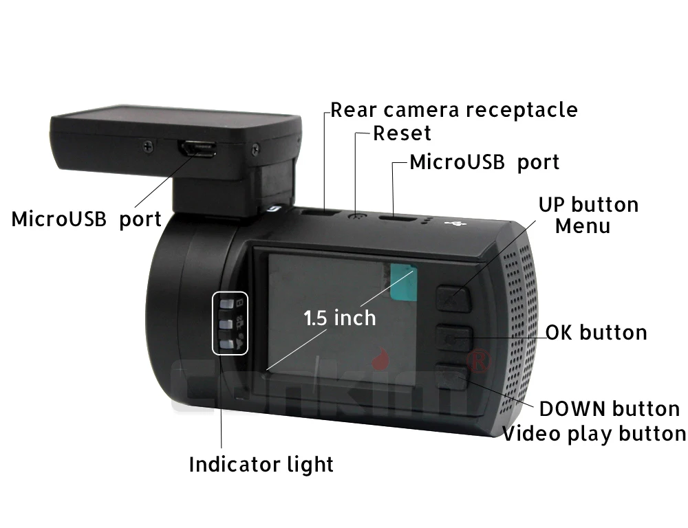  Conkim Dual Lens Car Dash Camera GPS DVR Front 1080P FHD+Rear Camera 1080P FHD Parking Guard Auto R