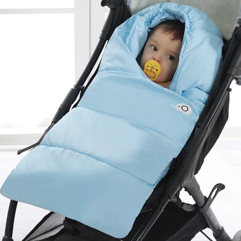 Детский спальный мешок в форме кокона, осенний и зимний детский утепленный хлопковый спальный мешок с дырочками, детский Противоскользящий мешок - Цвет: blue