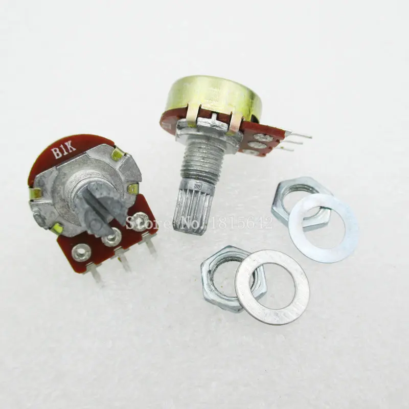 5PCS/LOT WH148 B1K Linear Potentiometer 15mm Shaft With Nuts And