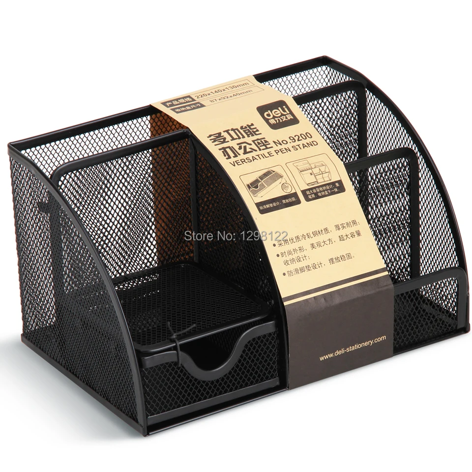

9200 Office Supplies multifunction pen holde storage box metal mesh pen holder