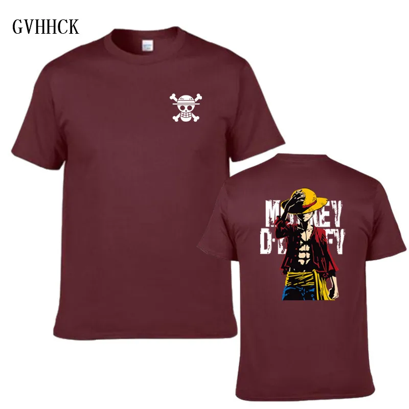 

2019 New Brand One Piece T-Shirt Men The Pirate King T Shirt Mens Luffy Tshirt Summer Tees Japanese Anime Cotton Short Sleeve Me