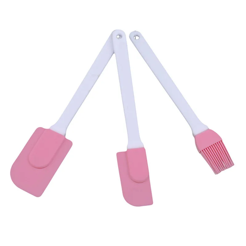 

3PCS/Set Baking Tool Scraper Three-piece Cake Cream Scraper Silica Gel Brush Dough Cutter Kitchen Accessories