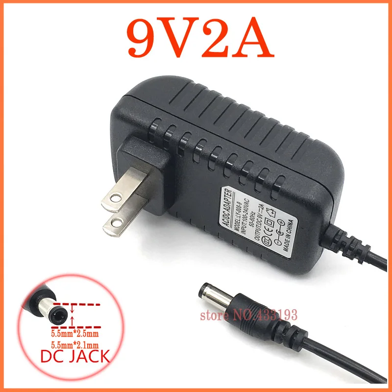 Brand New High quality universal 9v 2a power adapter 9 volt 2000mA power supply with 5.5*2.5/5.5