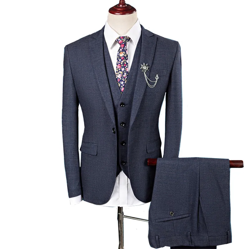 

Suits men's business high-end custom suit 3 piece set (coat + vest + pants) wedding banquet luxury boutique Plus size blazer