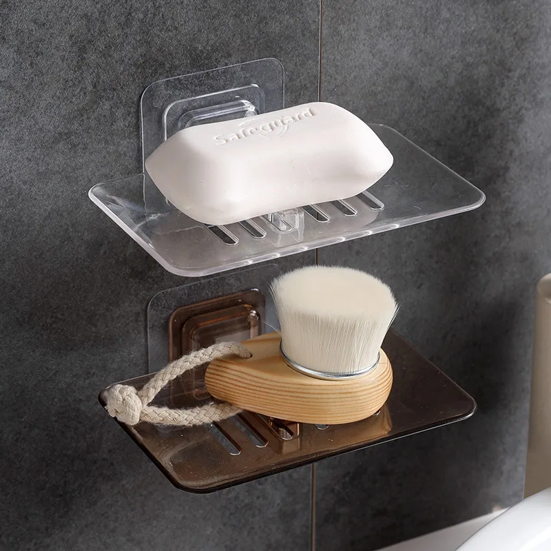 Soap Dishes Drain Sponge Holder Bathroom Organizer Wall Mounted Storage Rack Soap Box Kitchen Hanging Shelf Free Punch 29