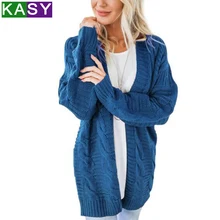 Повседневный Зимний вязаный кардиган, женский свитер свободного размера плюс, длинный кардиган, женский осенний свитер, кардиган, верхняя одежда, пальто