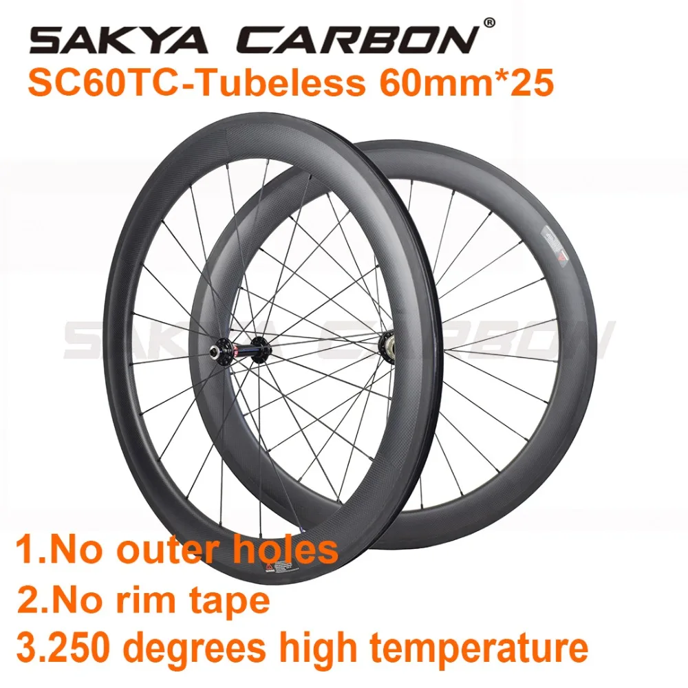 SC60TC-Tubeless 700C 60 мм бескамерная покрышка колеса! Колесо для дорожного байка без наружных отверстий 25 мм широкоугольные колеса с высокой температурой