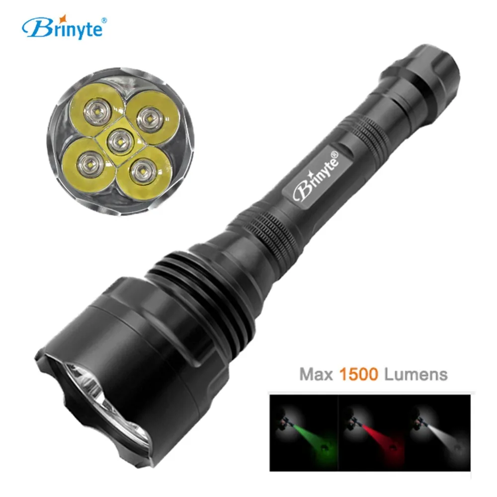 

Brinyte S48 High Power 1500 Lumens 5 CREE XR-E Q5 LED Police Security Flashlight Military Security Hunting Outdoor Lighting