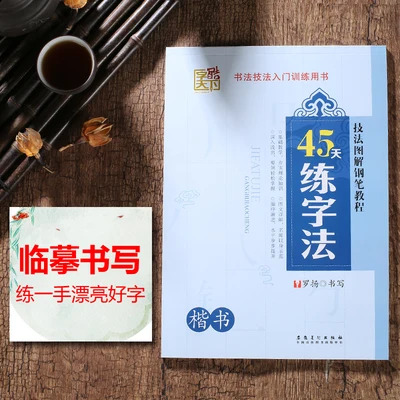 

45 Days' Practice of Calligraphy Copybook in Regular Script Kai Shu learn Chinese character han zi for adults kids children