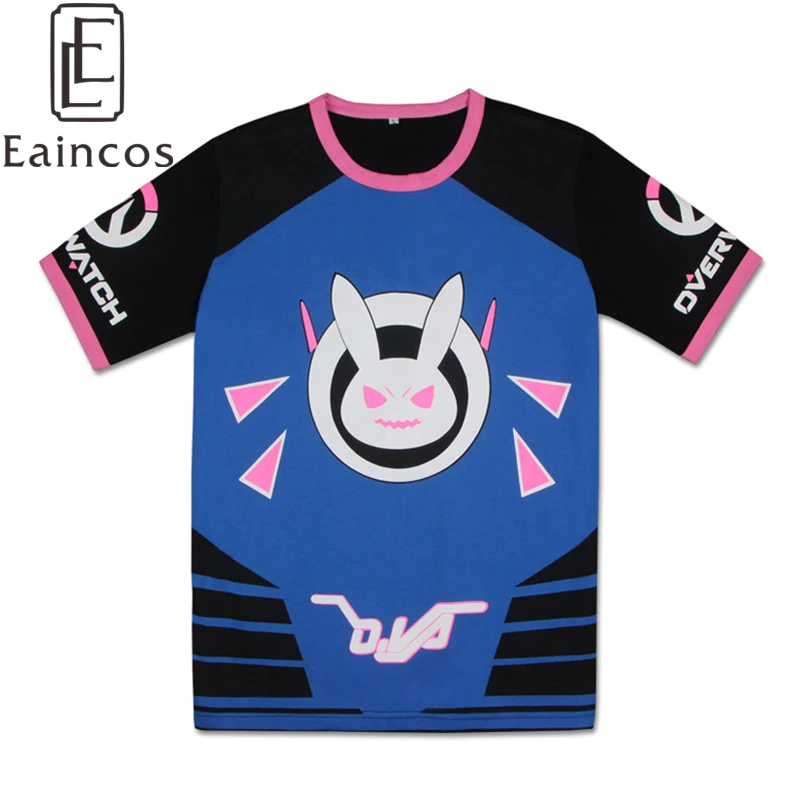

Hot Game D.VA Tees Cosplay Party Costumes D VA Short Sleeve T-shirts Summer Fashion Casual Tops Unisex