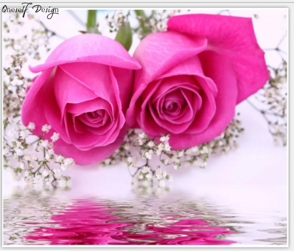 

2019 New Style 5D DIY Diamond Painting Pink Rose Livingroom Decor Painting Diamond Painting Cross Stitch Home Decor Wall Sticker
